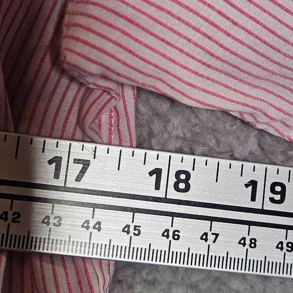 Banana Republic Womans Pink & White Striped Button-Up Shirt Medium - Picture 6 of 12